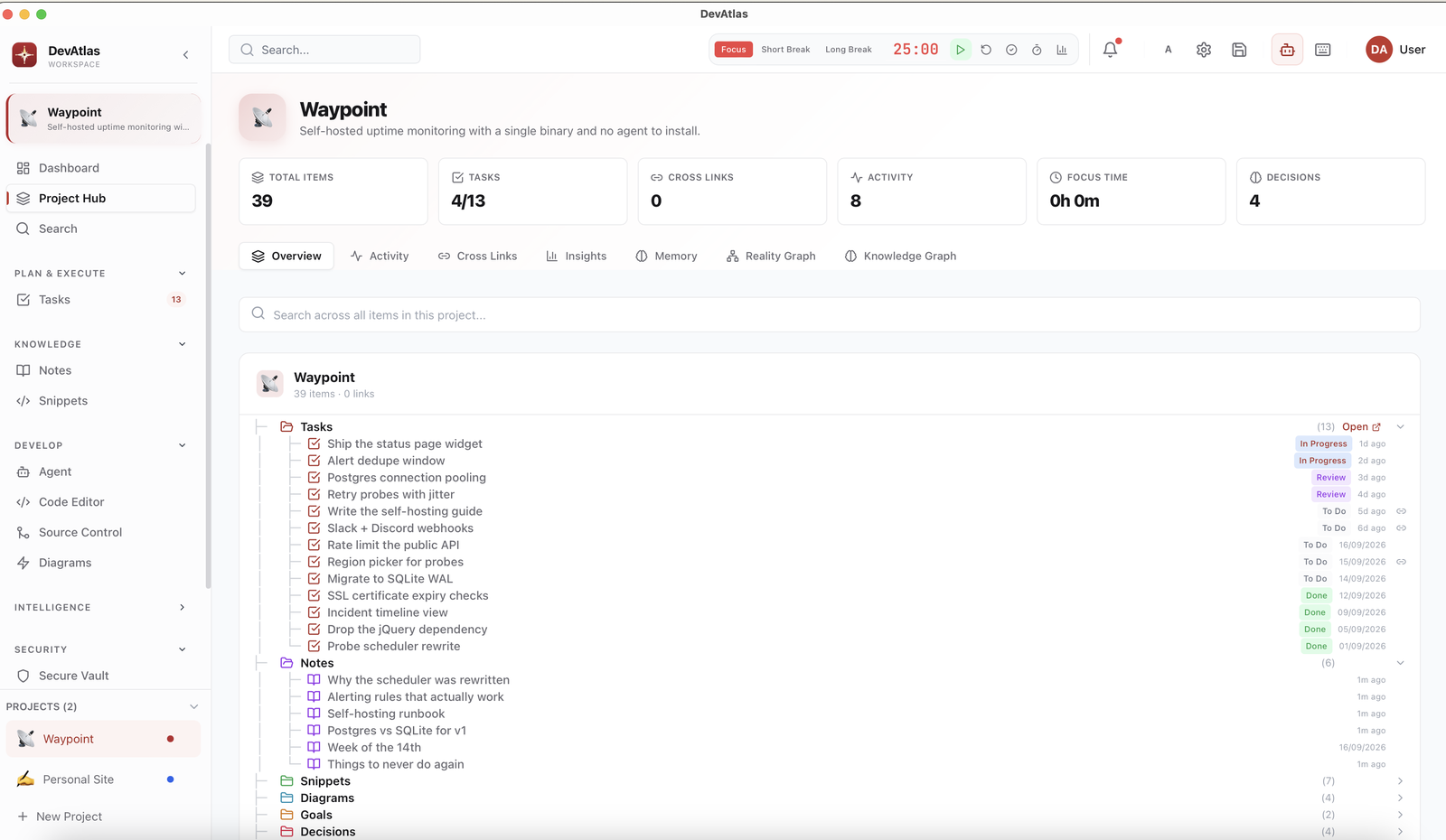 DevAtlas Project Hub