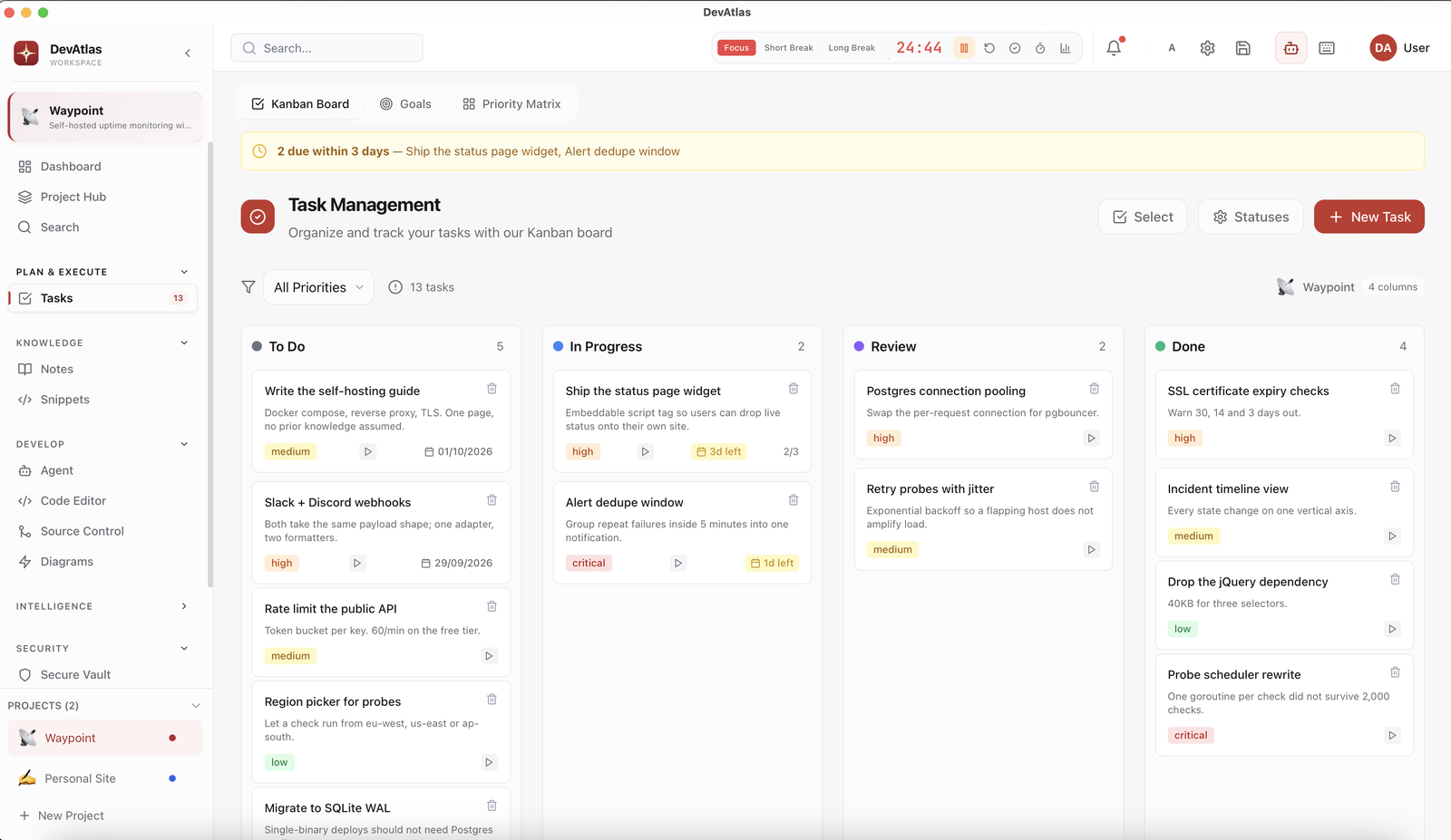 DevAtlas Task Board